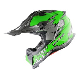 1Storm Adult Motocross Helmet ATV Dirt Bike BMX MX Downhill Mountain Helmet Track Style JH601; Dinosaur Green
