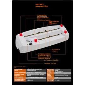 Business Card Cutter, Electric Cutter for 3.5"x2" Card, 110V Automatic Binding Miniature, Adjustable Margin