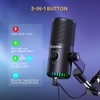 MAONO Micrófono USB para juegos para PC, micrófono condensador programable