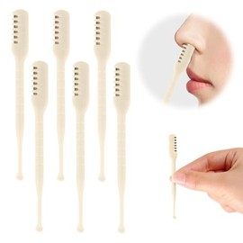 Nasal Hair Cutter, 2024 Upgraded Portable Nose Hair Trimmer, Split Ends Hair Trimmer, Nose Hair Trimming Tweezers, Manual 360° Rotating Nostril Hair Removal for Men Women (6PCS Cream)