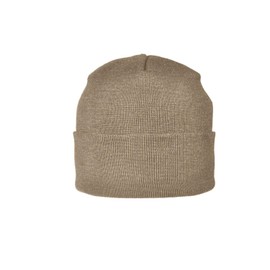 Breiter XXL knitted hat for larger heads, winter hat, beanie made of merino wool, Taupe - smooth, XXL