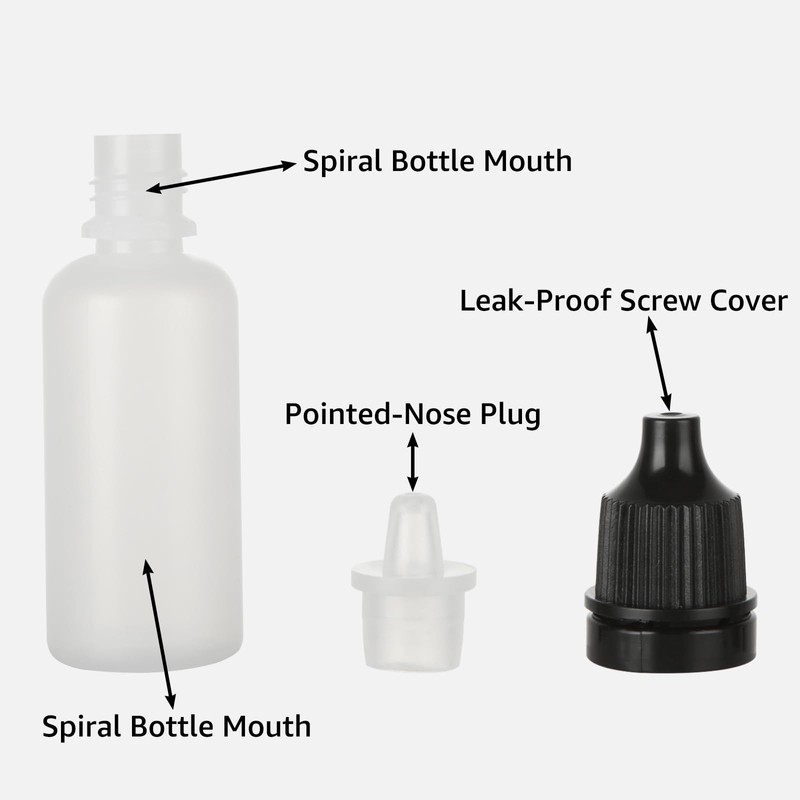 SENENQU 100 Pack 20ml Plastic Dropper Bottles, Translucent Squeeze Bottles