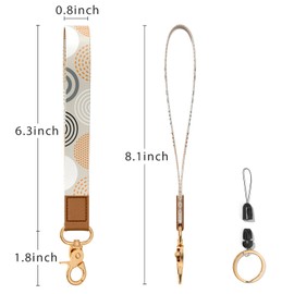 ZAXMEY Wrist Lanyard for Keys, Cute Wrist Strap Lanyard, Key Chain Holders, Wristband Key Chain, Key Wrist Straps, Car Key Holder for Men and Women, Brown Round
