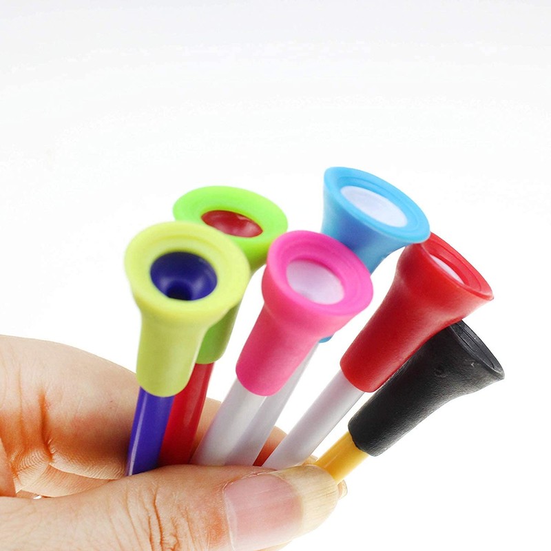 Namvo 50pcs Golf Tees Plastic Rubber Cushion Top Long Tees