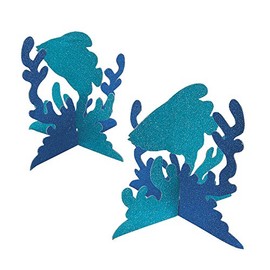 Fun Express - Under The Sea Glitter Centerpiece for Party - Party Decor - General Decor - Centerpieces - Party - 1 Piece