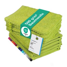 Pack of 10 Wash Mitts, 15 x 21 cm, 100% Cotton
