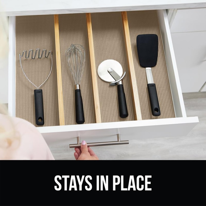 GORILLA GRIP powerGRIP Drawer Shelf and Cabinet Liner, Thick Strong