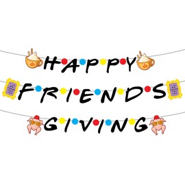 KatchOn, Happy Friends Giving Banner - Large 10 Feet, No DIY | Friendsgiving Decorations for Happy Friendsgiving Party Decorations | Thanksgiving Decor, Friends Banner, Party Supplies