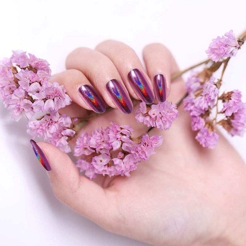 Artdone 16 botellas Chrome uñas polvo camaleón aurora holográfico uñas