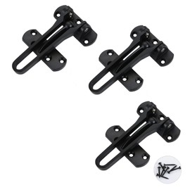 Front Door Restrictors, Security Chain Limiter Zinc Alloy Door Protector Window Lock for Hotel Office Doors and Windows, 3 Pieces Black