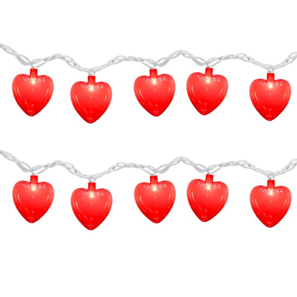 Egcol Red Heart String Lights, 8.5FT Outdoor Valentine Day Decoration