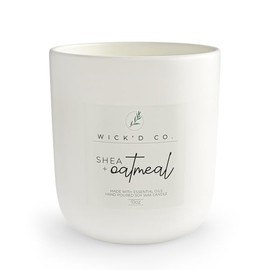 Shea + Oatmeal Scented Candle – Hand Poured – Luxury Scented Soy Jar Candle – Made with Essential Oils – 100% Natural Cotton Wick – 10 oz