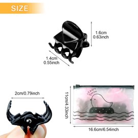 Hanyousheng Pack of 30 Mini Hair Clips, Small Plastic Hair Clips, Hair Clips Mini for Girls Women (Black, Brown)