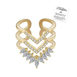 To My Daughter Ring Daughter Gifts from Mom Anxiety Fidget Ring for Women Multi-layered Spinner Ring Anxiety Relief Gifts Christmas Stocking Stuffers