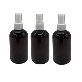 Natural Farms 4 oz Amber Boston BPA FREE Bottles - 3 Pack Empty Refillable Containers - Essential Oils - Aromatherapy | White Fine Mist Sprayers - Made in the USA