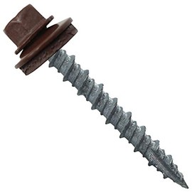 Metal ROOFING SCREWS: (250) 10 x 1-1/2" Brown Hex Head Sheet Metal Roof Screw. Self starting metal to wood siding screws. EPDM washer. Colored head