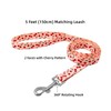 Olahibi Dog Collar and Leash Set, Cute Cherry Pattern, Polyester