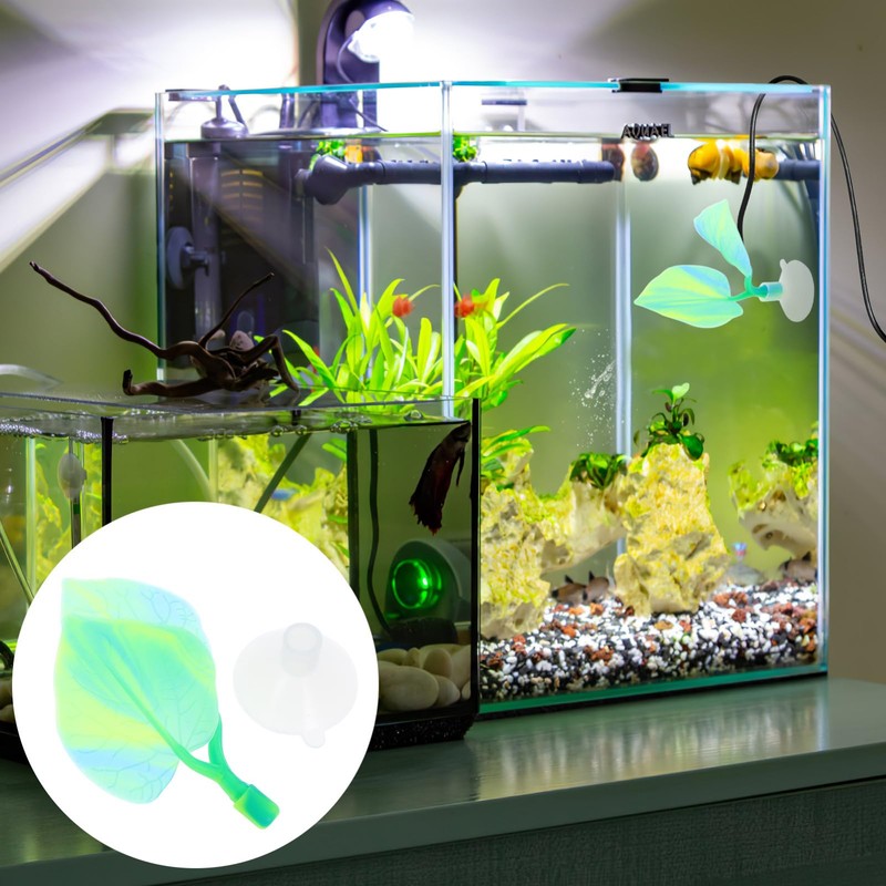 WOONEKY Betta Leaf Hammock Fish Rest Pad Double Bed for
