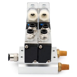 Baomain Pneumatic Solenoid Valve 4V210-08 AC 110V 2 Position 5 Way 2 Connected Base Muffler