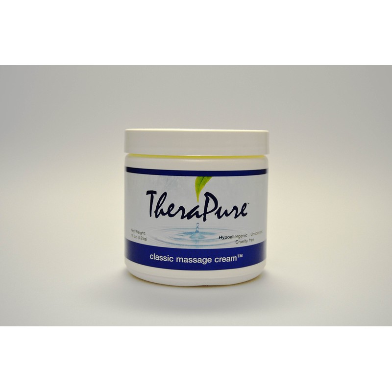 Massage Cream Professional Grade Classic Formula by TheraPure 15 Oz.