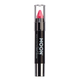 Moon Glow - Neon UV Glitter Face Paint Stick/Body Crayon Makeup for The Face & Body - Hot Pink - Glows Brightly Under UV Lighting