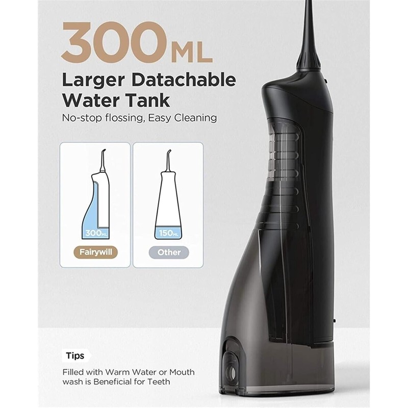 Fairywill Cordless Water Flosser & Toothbrush Dental Kit Oral Irrigator