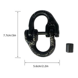 UTFTFWLW 1/4" Trailer Safety Chain Connector Link Tow Hitch Chain Connecting Hammerlock Coupling Link Towing Lifting Trucks Accessories 4pack G80 Alloy Steel 2500lbs Working Load Limit Black (HDK1T)