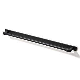 TUNNY 5 Pack Classic Solid Cabinet Handles with Metal Base Plate-10.08"/256mm Screw Spacing Matte Black Furniture Hardware Handles for Bathroom Dresser Kitchen Cabinets Bedroom Cabinet Pulls