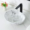 Davivy 16.3"x13.2" Nordic Marbling Oval Vessel Sink with Pop Up