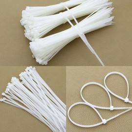 TrendBox Combo Packs (3+6+9.8 inches) White Self-Locking Nylon Plastic Cable Cord Zip Ties Wrap Fasten Wire Durable Indoor Outdoor Travel Home Corrosion Resistance