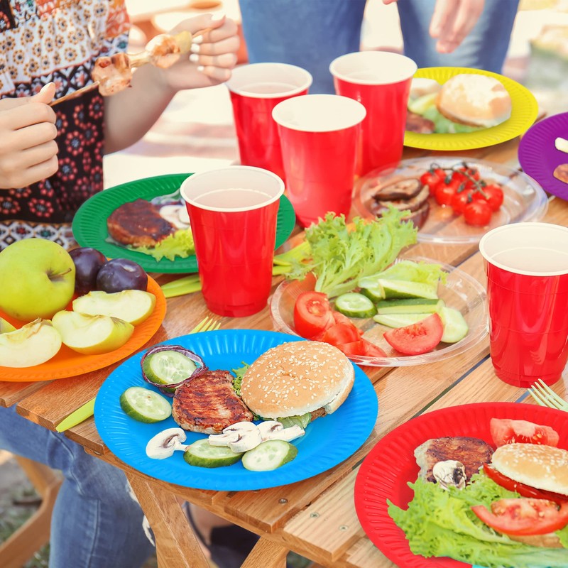 Aodaer 60 Pack Colorful Paper Plates Party Tableware 7 Inch