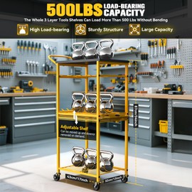Power Tool Organizer Garage Storage Organization Shelving Tool Holder Drill Rack Shelf Rolling Cart Open Tool Chest Cabinet Box Organizer Work Bench Workbench with Wheels for Workshop Shop