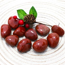 Namzi Brazilian Polished Natural Red Jasper Crystal, Tumbled Polished Stones for Decoration, Healing Crystals Gemstone Quartz Bulk for Wicca, Energy, Witchcraft Supplies, Chakra Stones (10 PCE)