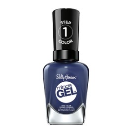 Sally Hansen Miracle Gel Salon Quality Nail Polish | Gel-Like Formula, Two-Step System, No UV Light Needed, Long Lasting | Opaque | 609 Midnight Mod | Navy Blue Nail Polish
