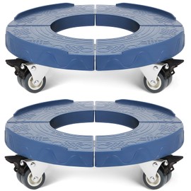 W B D WEIBIDA Round Dolly Cart Heavy Duty, Adjustable 15-19 Inch Trash Can Dolly with Wheels Multi Functional Plastic Barrel Dolly Holds up to 440lbs, 2 Pack