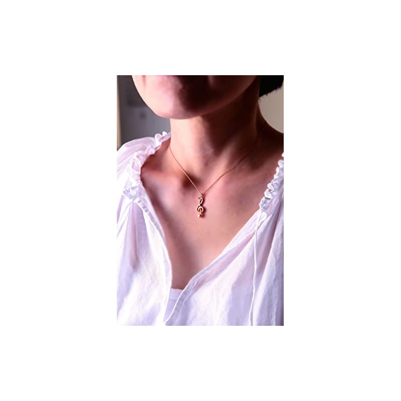 Nakano Fine Necklace Treble Clef Pink Gold Matte JE30NGCPG