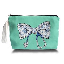 ARPTCN Chinoiserie Coquette Bow Stethoscope Nurse Makeup Bag - trendy Nurse Themed Gifts for Girls Mom Women, Cosmetic Travel Bags for Women, Nursing Student Gifts