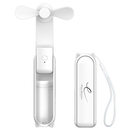 Elite-Skincare Portable Handheld Mini Fan, Small USB Rechargeable Handheld Fan, Foldable Personal Fan with 10 Hrs Long Battery Life, 3 Speed Wind, 270° Adjustable Eyelash Fan for Travel - (White)