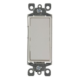 Leviton 5613-W 15 Amp, 120/277 Volt, Decora Rocker Lighted Handle, Illuminated Off 3-Way AC Quiet Switch, Residential Grade, White