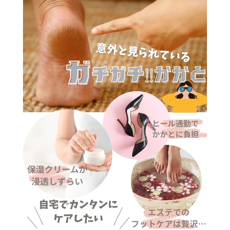 Heel Exfoliating [Cleaning Brush Included] Qwalk Fluffy Glass File, Heel
