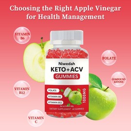 Apple Cider Vinegar Gummies Formulated to Support Normal Energy Levels & Gut Health - Supports Digestion:_red (color)_2pcs