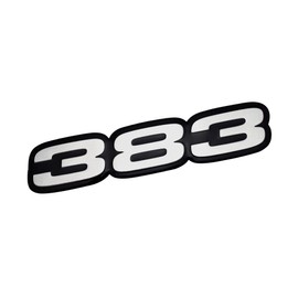 VMS RACING 383 Silver on Black Highly Polished Aluminum Emblem