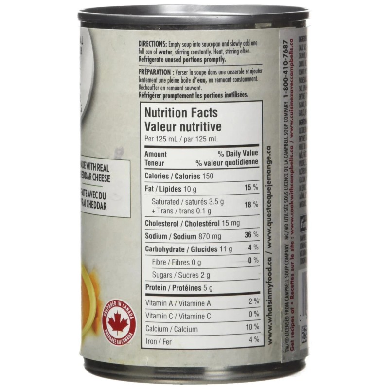 Campbell's Cheddar Cheese Soup, 284ml/9.6 oz., (Imported from Canada)