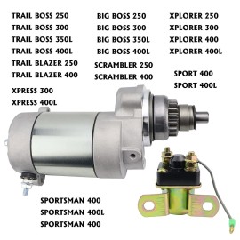 Motorsupermarkets Starter Motor for Polaris Trail Blazer 250 1990-2003 W/Bendix & Relay