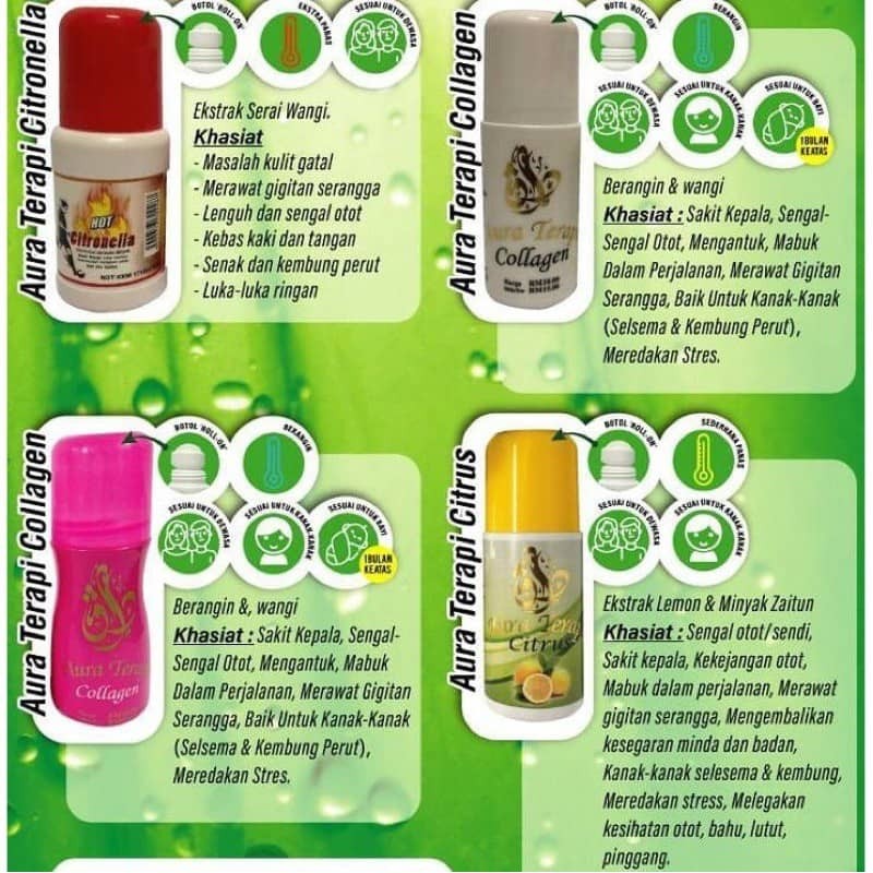 AURA TERAPI GOLD Collagen Roll Aromatherapy 100% ORI HQ Aroma