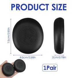 Replacement Ear Pads for Elite 45h Soft Leather Foam Ear Pads for Evolve2 65 MS UC Headset Soft Protein Leather Ear Pads (Black)