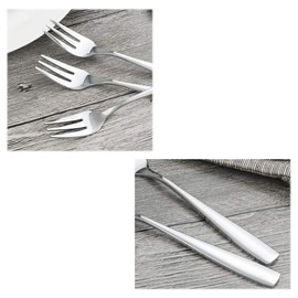 HOMMP 16-Piece Stainless Steel 3-Tine Dessert Fork, Tasting Fork