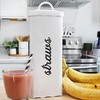 AuldHome Farmhouse Enamelware Straw Holder (White); Rustic Metal Straw Storage