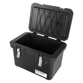 IRIS USA Hugel 44 QT Cooler, Heavy Duty Metal Buckles, Leak-Free Design, Durable Hard Cooler, Ice Chest with Bungee Strap, Molded Handles, Camping Boat Tailgating Road Trips, Charcoal Gray