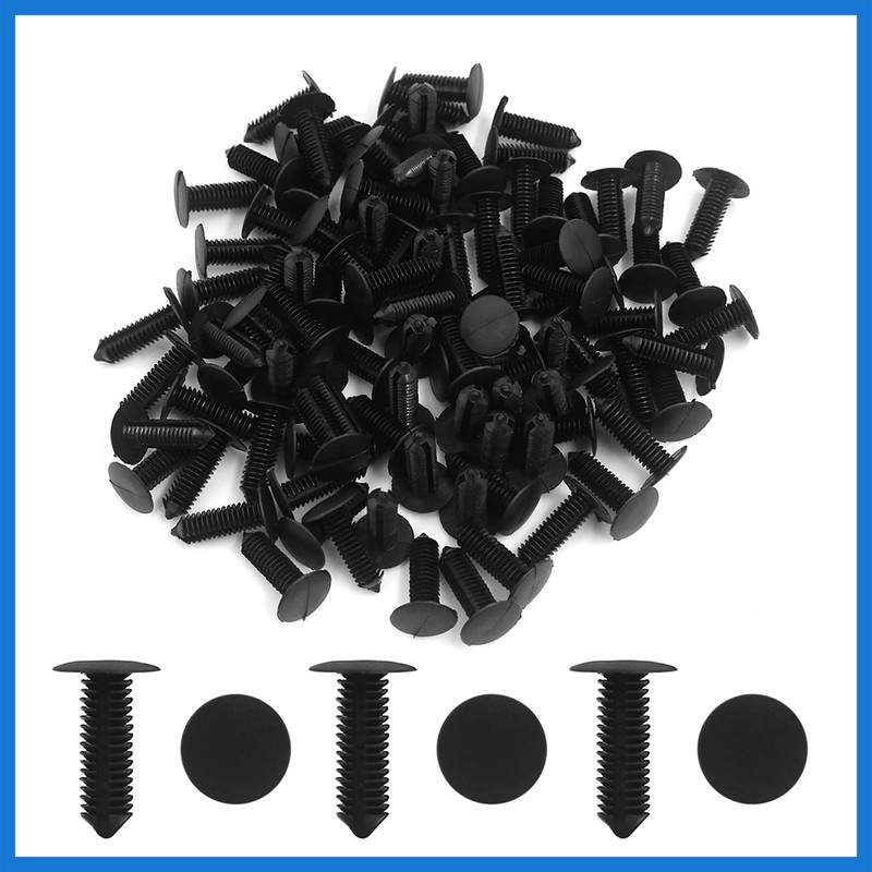 VekAuto 100Pcs 9mm Hole Car Fastener Rivet Retainers Push Pin